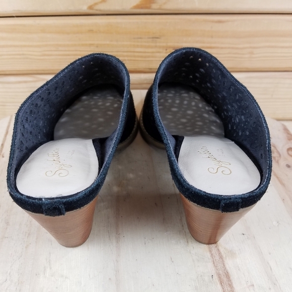 Seychelles Perforated Suede/Leather Pointed Toe Mules Pumps Heels Women's 9 US - Picture 7 of 12